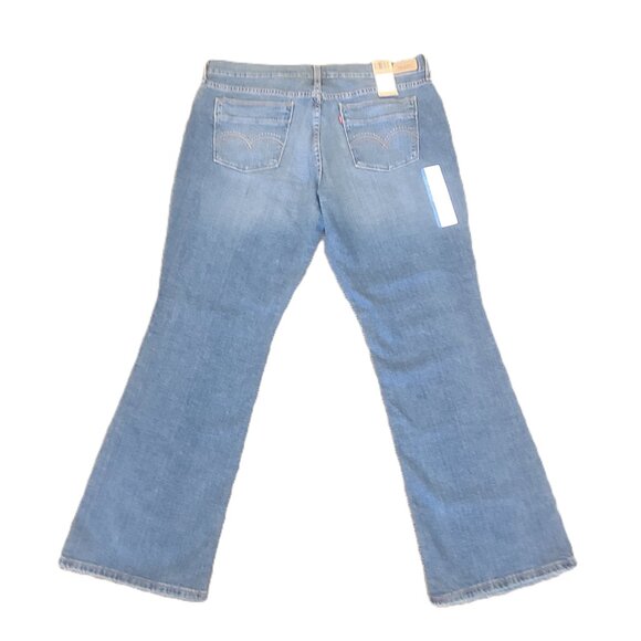 NWT Levi's 515 Boot Cut Mid Rise Blue Jeans Misses 14 Short Beaded Cotton Blend - Picture 2 of 16